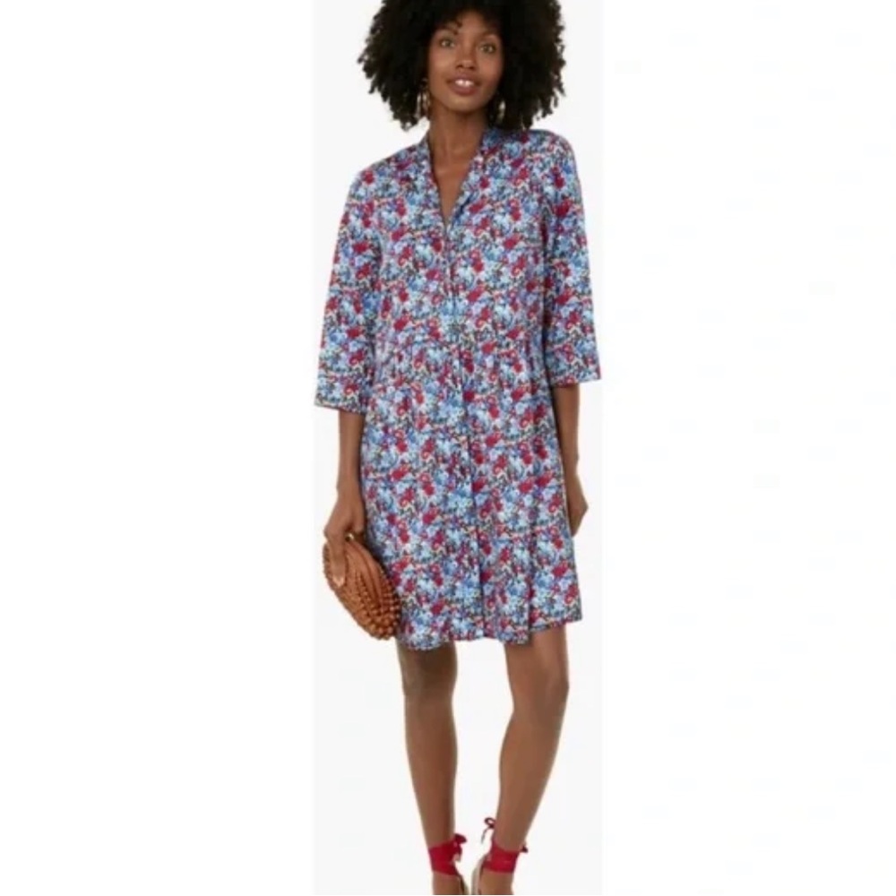 NEW Tuckernuck Women’s Queens Garden Floral
Royal Shirt Dress Mini Length XS